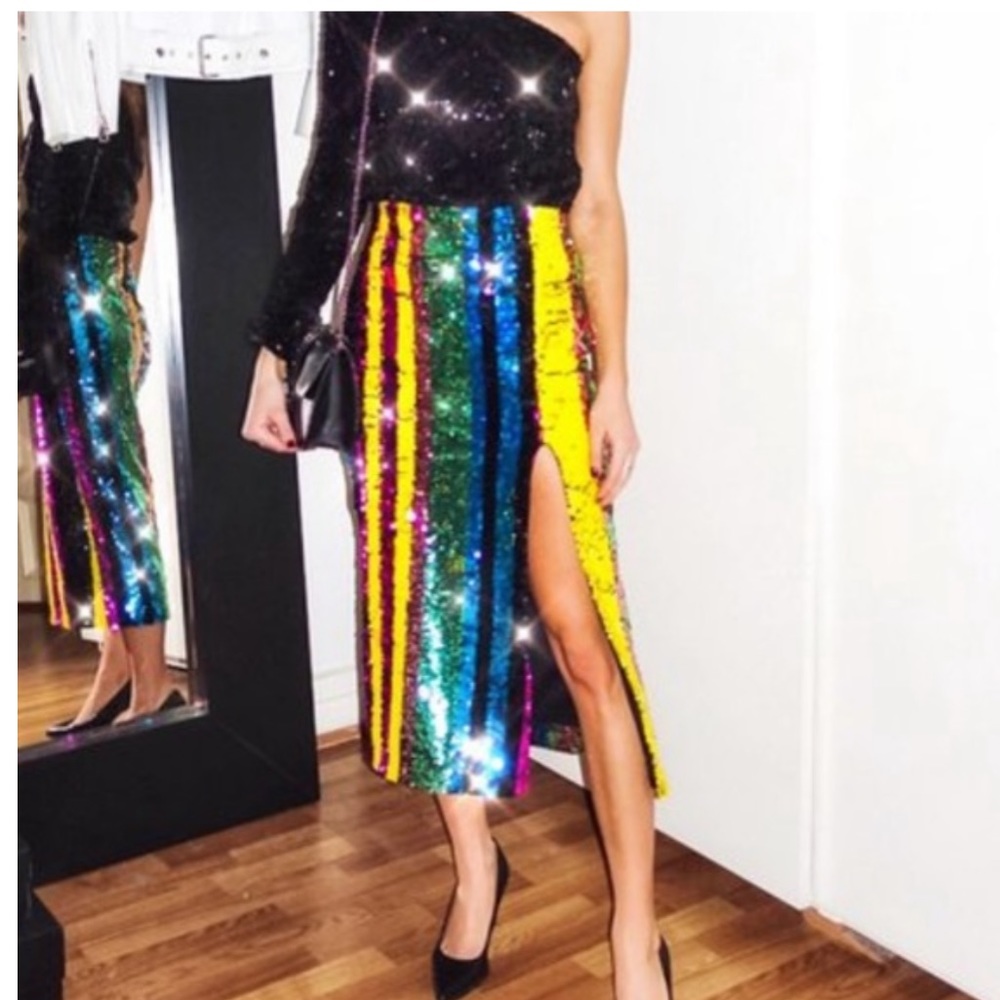 Zara multicolored sequin skirt NWOT small
